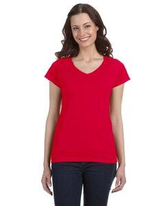 Gildan 64V00L - V-Neck T-shirt for Women Cherry Red