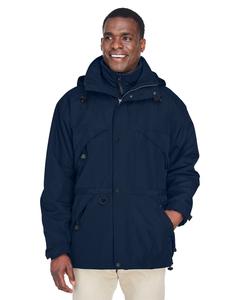 Ash City North End 88007 - Men's 3-In-1 Techno Series Parka With Dobby Trim Midnight Navy