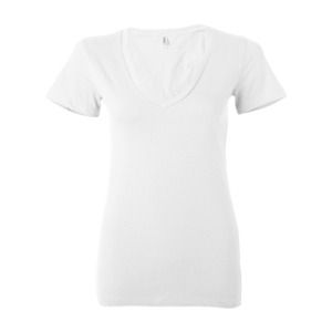 BELLA+CANVAS B6035 - Women's Jersey Short Sleeve Deep V-Neck Tee White