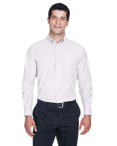 Harriton M600 - Men's Long-Sleeve Oxford with Stain-Release White