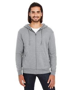 Threadfast 321Z - Unisex Triblend French Terry Full-Zip Charcoal Heather