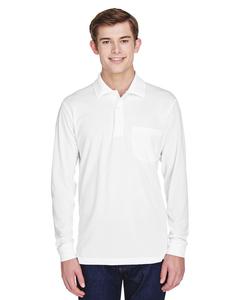 Ash CityCore 365 88192P - Adult Pinnacle Performance Piqué Long Sleeve Polo with Pocket White