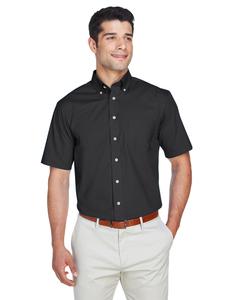 Devon & Jones D620S - Men's Crown Collection Solid Broadcloth Short Sleeve Shirt Black