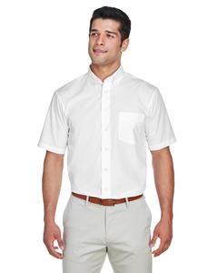 Devon & Jones D620S - Men's Crown Collection Solid Broadcloth Short Sleeve Shirt White