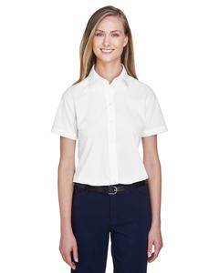 Devon & Jones D620SW - Ladies Crown Collection Solid Broadcloth Short Sleeve Shirt White