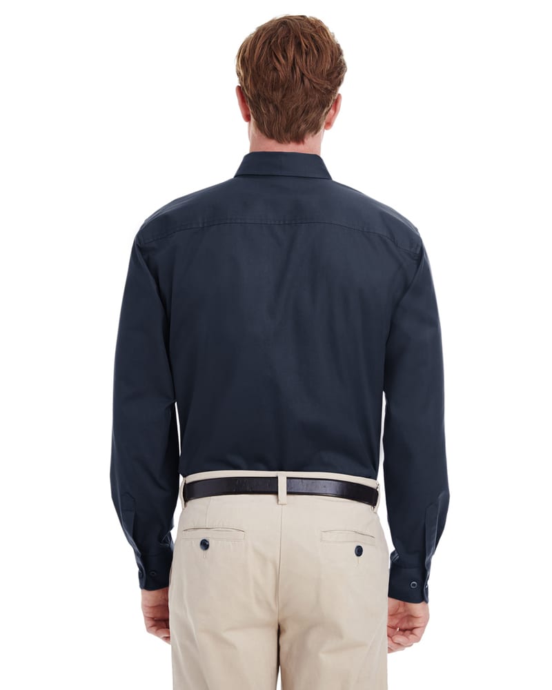 Harriton M581T - Men's Tall Foundation 100% Cotton Long Sleeve Twill Shirt with Teflon