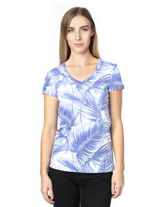Threadfast 200RV - Ladies Ultimate Short-Sleeve V-Neck T-Shirt Palm Paradise