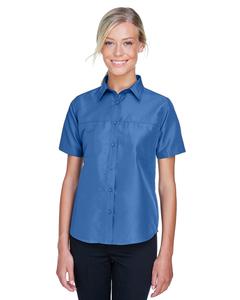 Harriton M580W - Ladies Key West Short-Sleeve Performance Staff Shirt Pool Blue