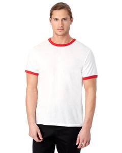 Alternative Apparel 5103BP - Unisex Vintage Jersey Keeper Ringer T-Shirt White/Red