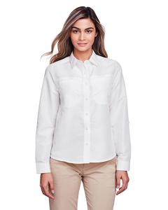 Harriton M580LW - Ladies Key West Long-Sleeve Performance Staff Shirt White