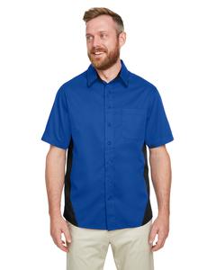 Harriton M586 - Men's Flash IL Colorblock Short Sleeve Shirt Tr Royal/Black