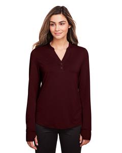 North End NE400W - Ladies Jaq Snap-Up Stretch Performance Pullover Burgundy