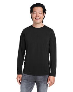 Core365 CE111L - Adult Fusion ChromaSoft Performance Long-Sleeve T-Shirt Black